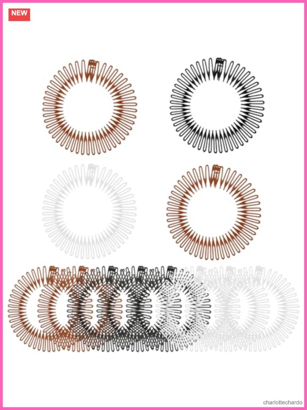 12pc Zig Zag Comb Headbands with Teeth Flexible Stretch Hair Accessories